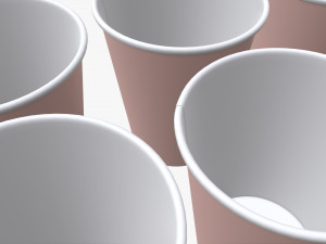 disposable paper coffee cup plastic lid and holder 02 3D Model