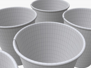 disposable paper coffee cup plastic lid and holder 02 3D Model