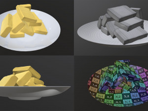butter on plate margarine container package box mock-up 3D Модель