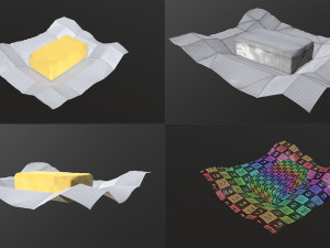 butter on plate margarine container package box mock-up 3D Модель