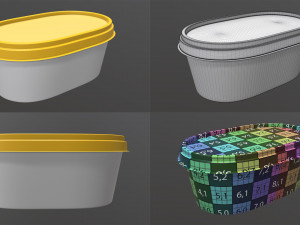 butter on plate margarine container package box mock-up 3D Модель