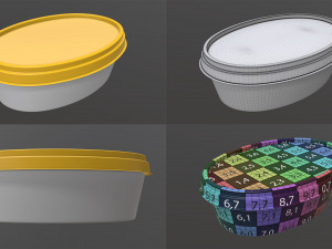 butter on plate margarine container package box mock-up 3D Модель