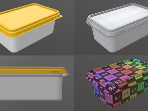 butter on plate margarine container package box mock-up 3D Модель