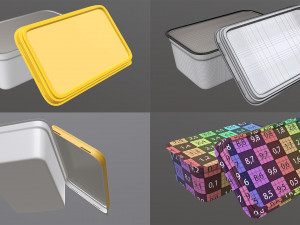 butter on plate margarine container package box mock-up 3D Модель