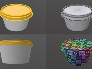 butter on plate margarine container package box mock-up 3D Модель