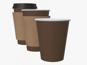 coffee cup lid paper package sachet foil bag stirrer 3D Model