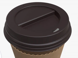 coffee cup lid paper package sachet foil bag stirrer 3D Model