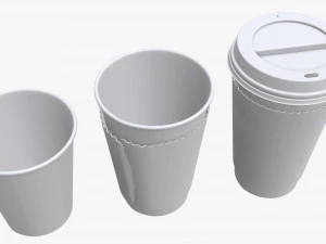 coffee cup lid paper package sachet foil bag stirrer 3D Model