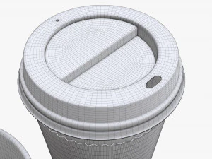 coffee cup lid paper package sachet foil bag stirrer 3D Model