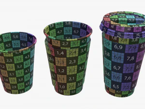 coffee cup lid paper package sachet foil bag stirrer 3D Model