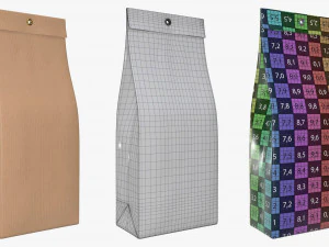 coffee foil craft paper package pack 3D Model