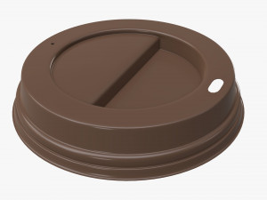 medium recycled paper coffee cup plastic lid and holder 3D Model
