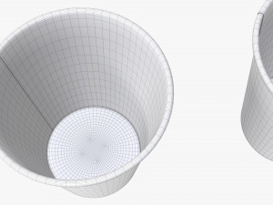 medium recycled paper coffee cup plastic lid and holder 3D Model