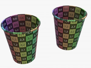 medium recycled paper coffee cup plastic lid and holder 3D Model