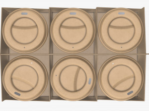 biodegradable large paper coffee cup with lid in holder 3D Model