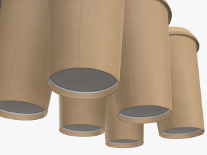 biodegradable large paper coffee cup with lid in holder 3D Model