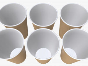 biodegradable large paper coffee cup with lid in holder 3D Model