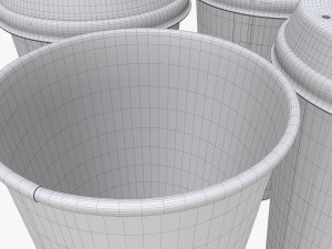 biodegradable large paper coffee cup with lid in holder 3D Model