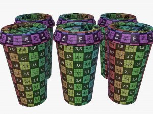 biodegradable large paper coffee cup with lid in holder 3D Model