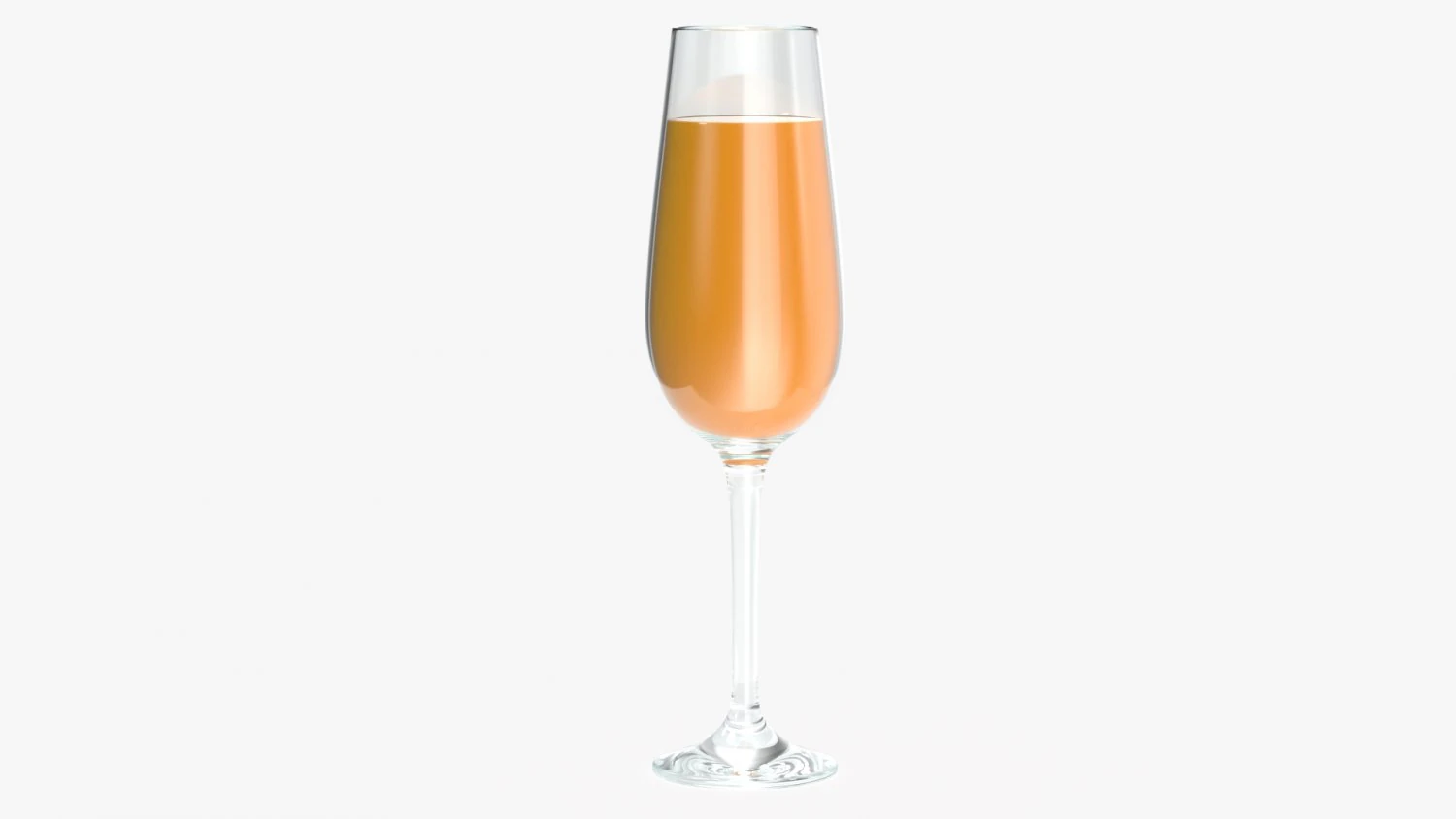 flute champagne glass with orange juice 3D Model .c4d .max .obj .3ds .fbx .stl .blend