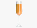 flute champagne glass with orange juice 3D Model
