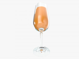 flute champagne glass with orange juice 3D मॉडल
