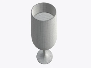 flute champagne glass with orange juice 3D Model