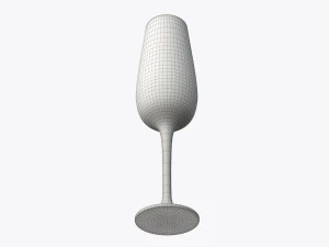 flute champagne glass with orange juice 3D Model