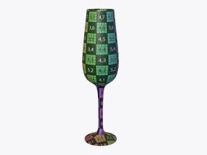 flute champagne glass with orange juice 3D Model