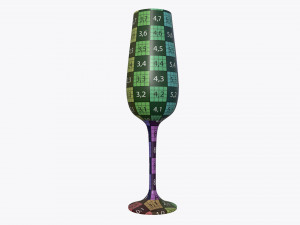 flute champagne glass with orange juice 3D मॉडल
