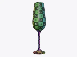 flute champagne glass with orange juice 3D Model
