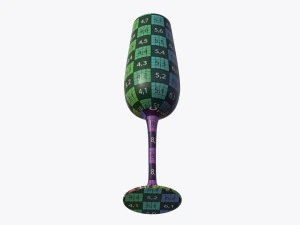 flute champagne glass with orange juice 3D Model