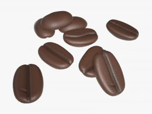 grains de caf&eacute; torr&eacute;fi&eacute;s au sol Modèle 3D