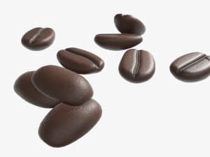 roasted coffee beans on ground 3D 모델
