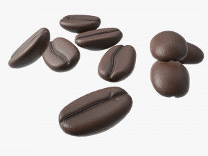 roasted coffee beans on ground 3D 모델