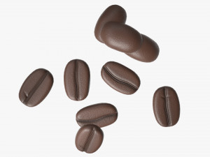 roasted coffee beans on ground 3D 모델
