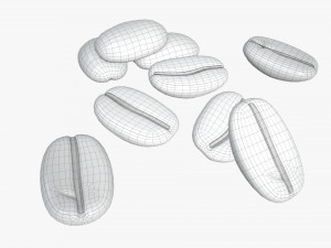 roasted coffee beans on ground 3D 모델
