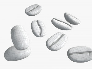 roasted coffee beans on ground 3D 모델
