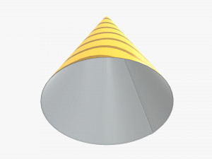 party hat yellow with golden stripes 01 Modelo 3D