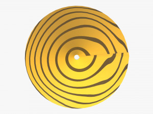party hat yellow with golden stripes 01 Modelo 3D