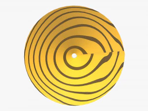 party hat yellow with golden stripes 01 3D Model
