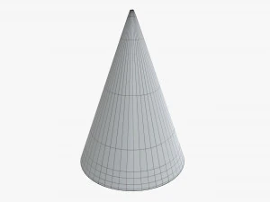 party hat yellow with golden stripes 01 3D Model