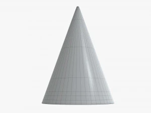 party hat yellow with golden stripes 01 3D Model