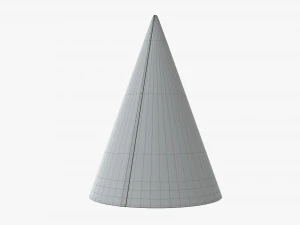 party hat yellow with golden stripes 01 3D Model