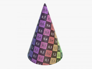 party hat yellow with golden stripes 01 Modelo 3D