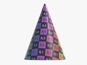 party hat yellow with golden stripes 01 Modelo 3D