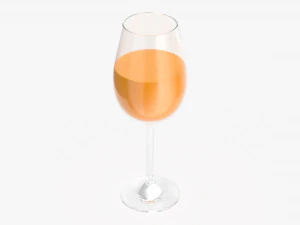 orange juice in a wine glass 3D Model