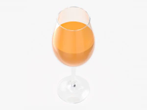 orange juice in a wine glass 3D Model