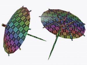 cocktail decoration umbrella 3D Model