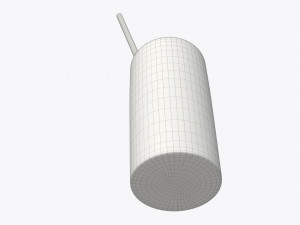 orange juice glass with straw 01 3Dモデル